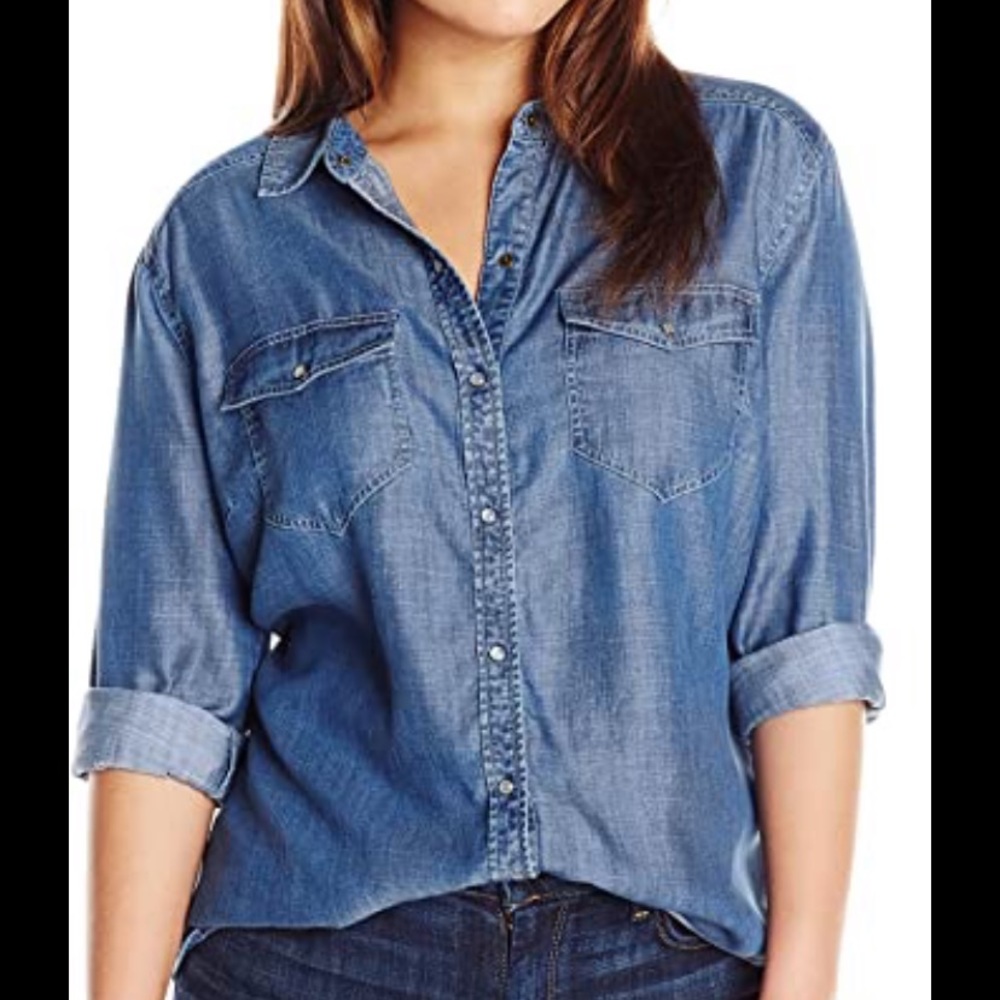 Sanctuary denim chambray button down shirt